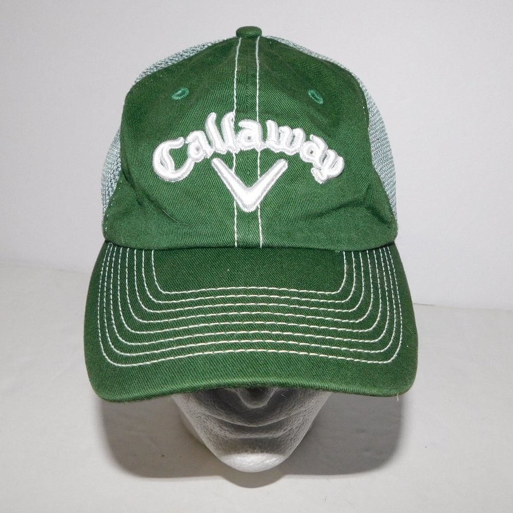 Callaway Golf Green Gray Unisex OS adjustable Spellout  Baseball Cap Hat